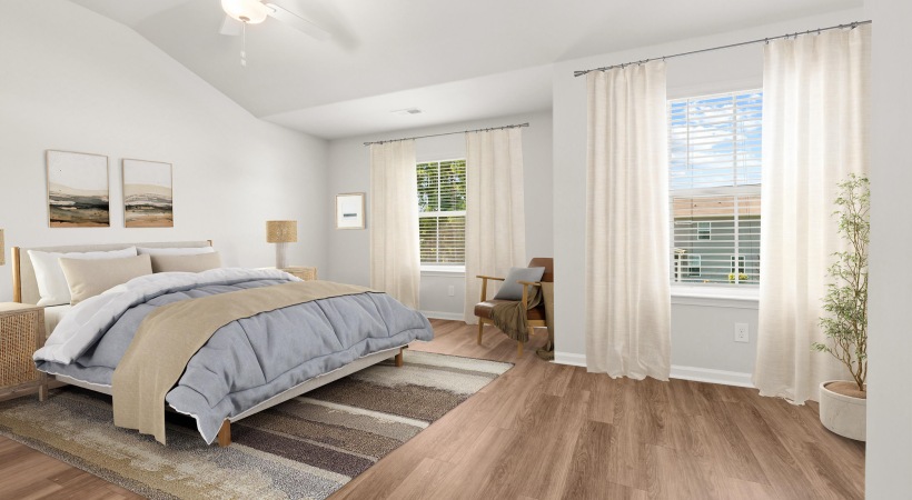 well lit bedroom