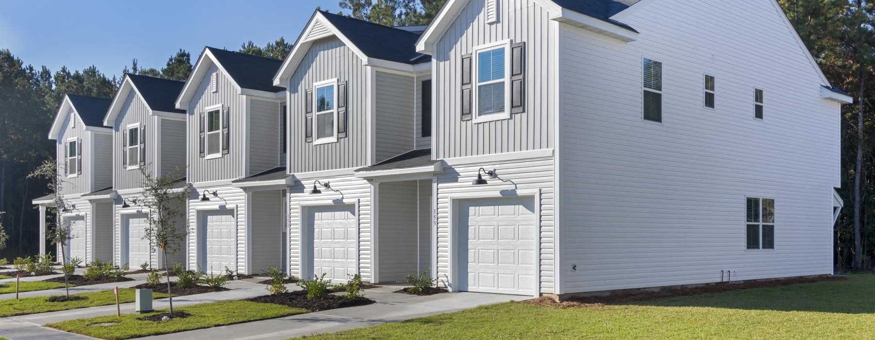 a row of white houses